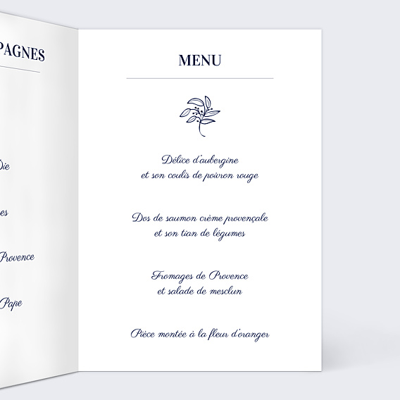 Menu Mariage Jolie Lavande