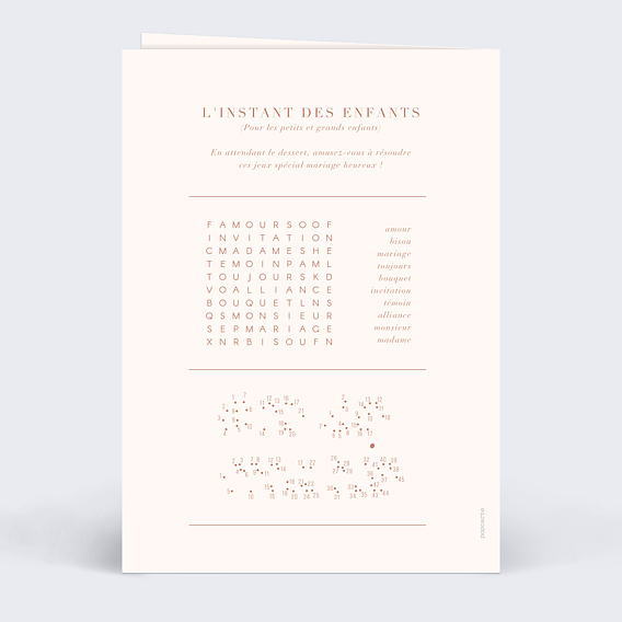 Menu mariage Botanica Verso