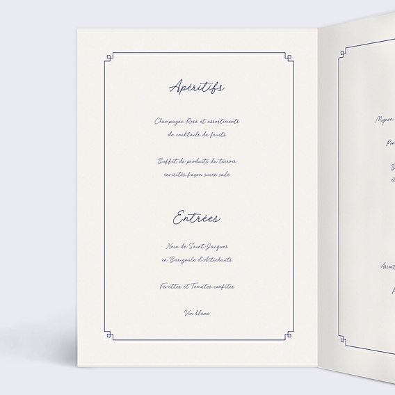 Menu mariage Hirondelle d'Amour Intérieur Gauche