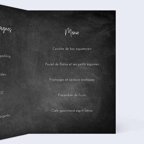 Menu mariage Jolie Craie Intérieur Droit