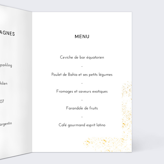 Menu Mariage Poudre Ocre