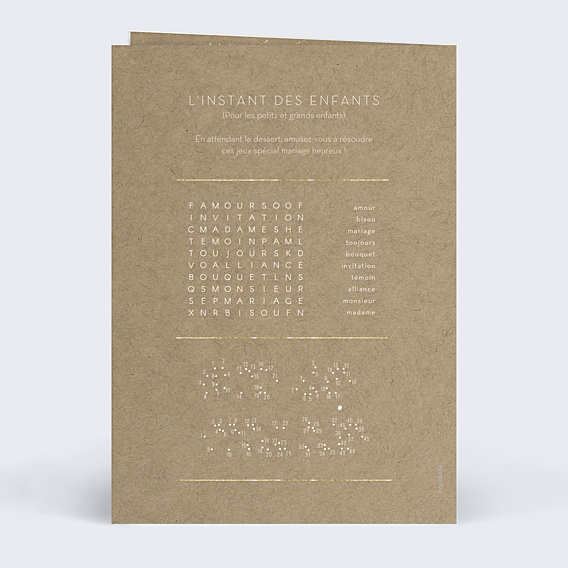 Menu Mariage Modern Love