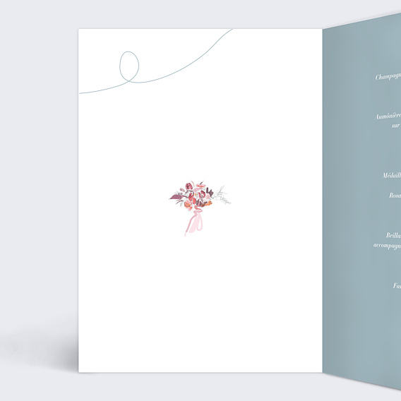 Menu mariage Jolies Illustrations Intérieur Gauche