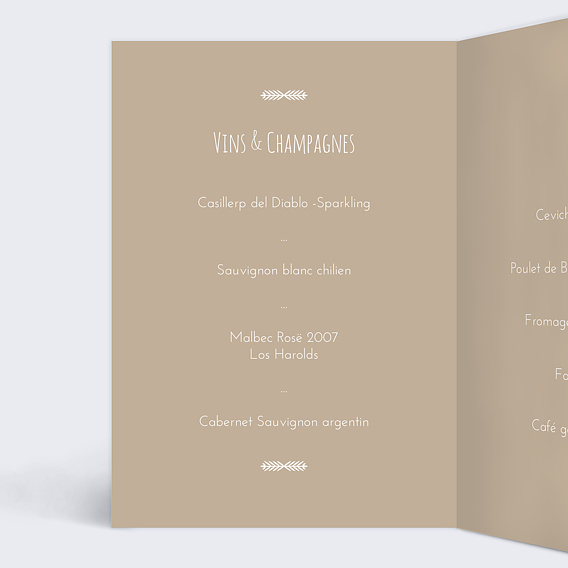 Menu mariage Nous Nous Marions Intérieur Gauche