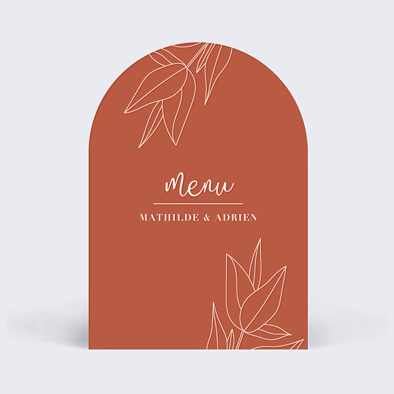 Menu mariage Terracotta Flowers