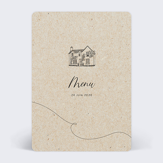 Menu mariage Voyage Vintage