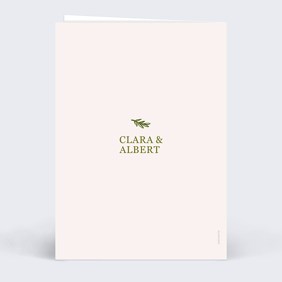 Menu mariage Table de fête Verso