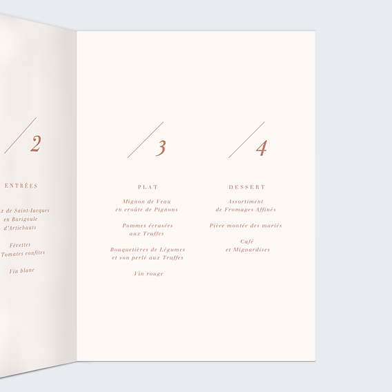 Menu Mariage Botanica