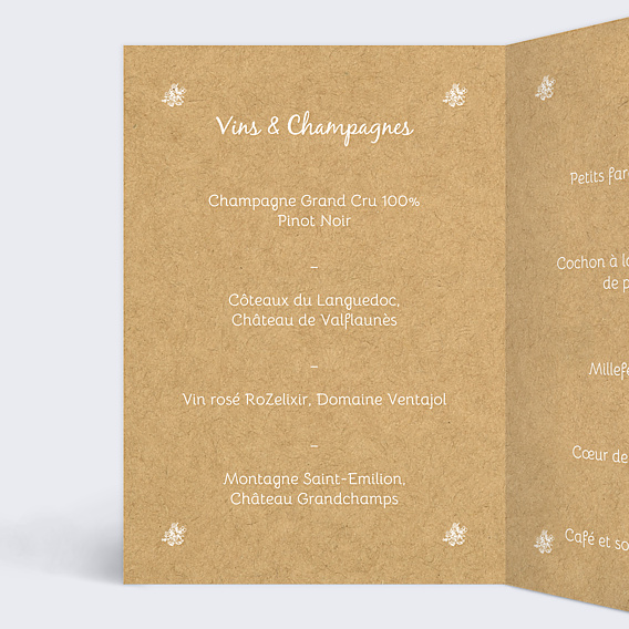 Menu Mariage Jolie Dentelle