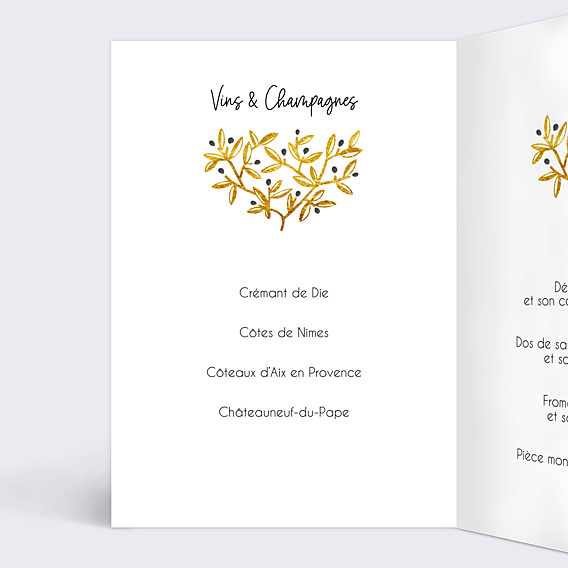 Menu Mariage Oliviers