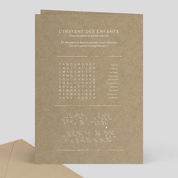 Menu mariage Modern Love Verso