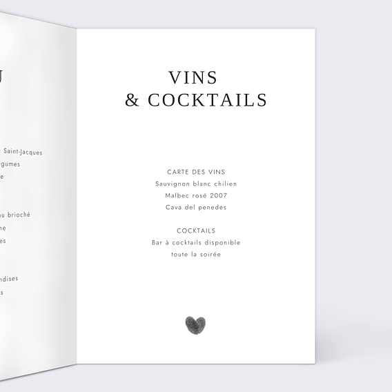 Menu Mariage Fait main
