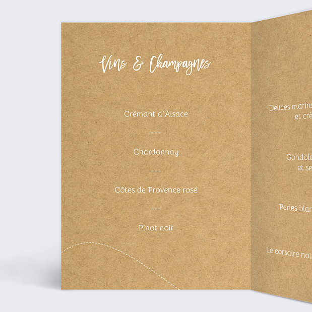 Menu de Mariage Ensemble en Vadrouille Intérieur Gauche