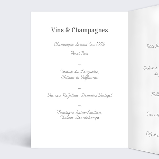Menu Fleurs des Champs Intérieur Gauche