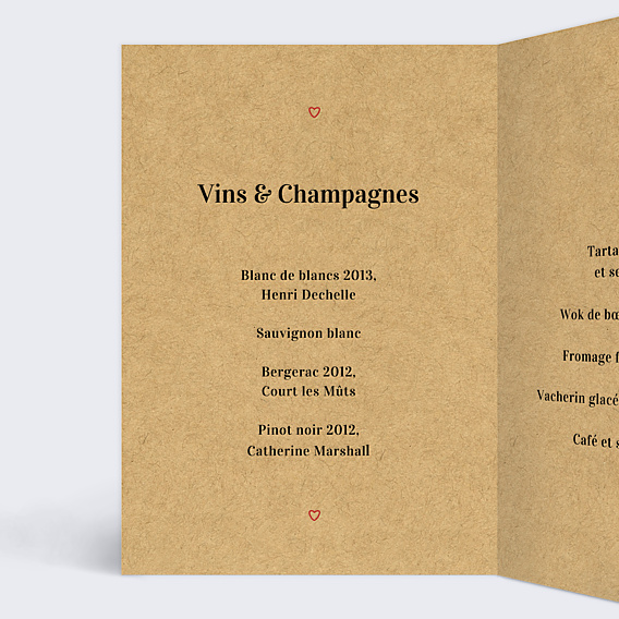 Menu Mariage Timeline