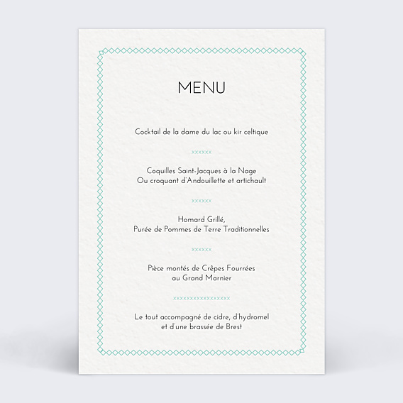 Menu Mariage Liseré