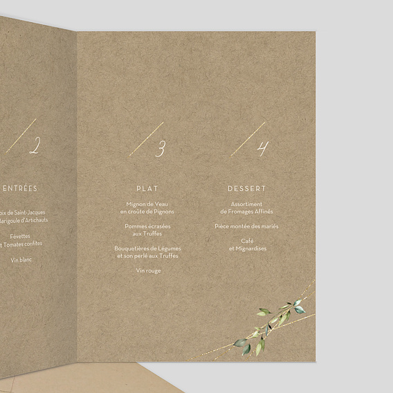 Menu mariage Modern Love Intérieur Droit