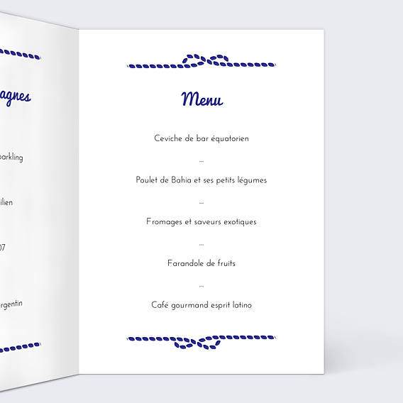 Menu Mariage Mer