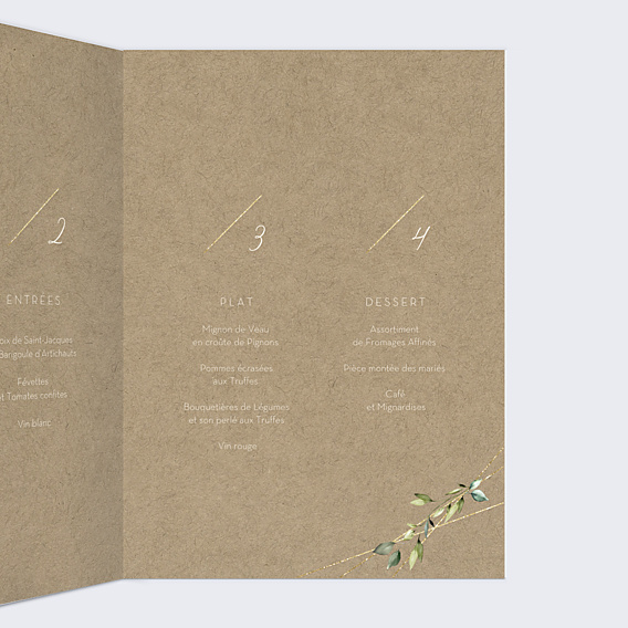 Menu Mariage Modern Love
