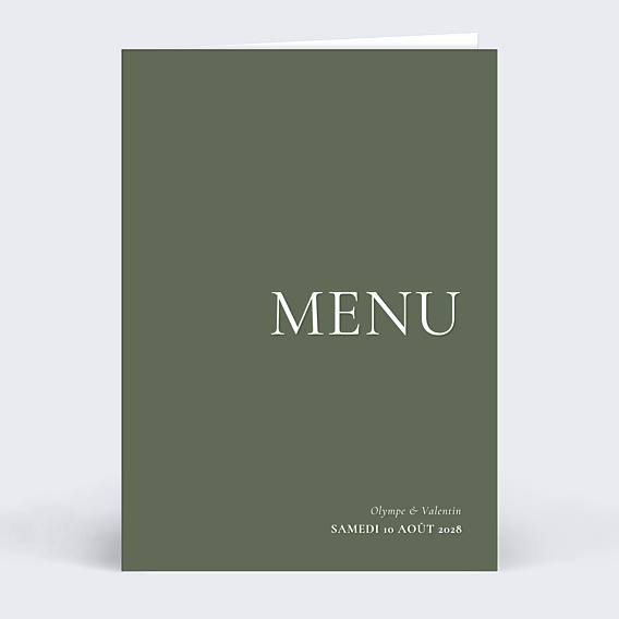 Menu mariage Deux prénoms