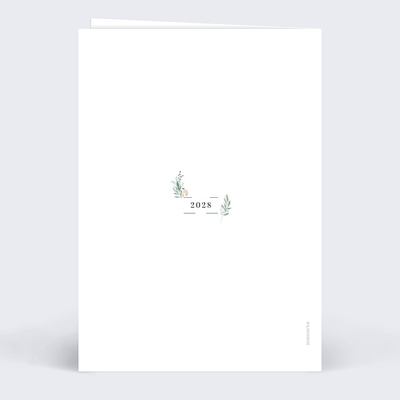 Menu mariage Couronne de Laurier Verso