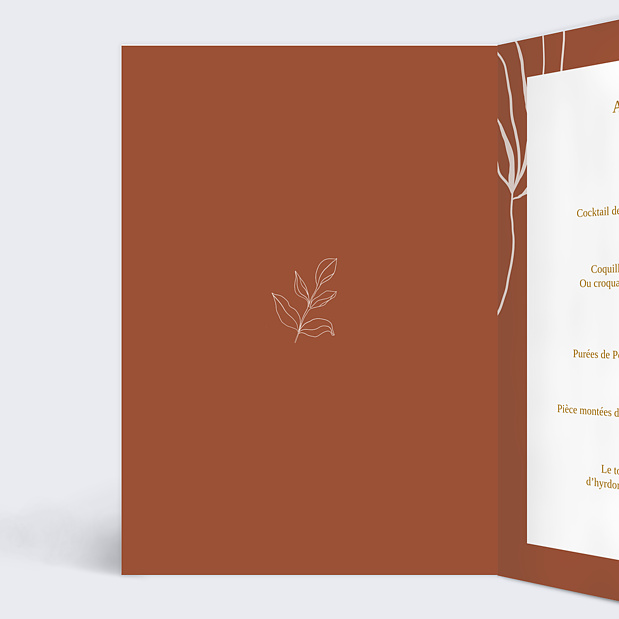 Menu Mariage Boho Intérieur Gauche