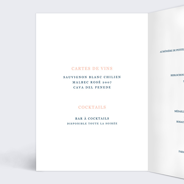 Menu Mariage Caractère Intérieur Gauche