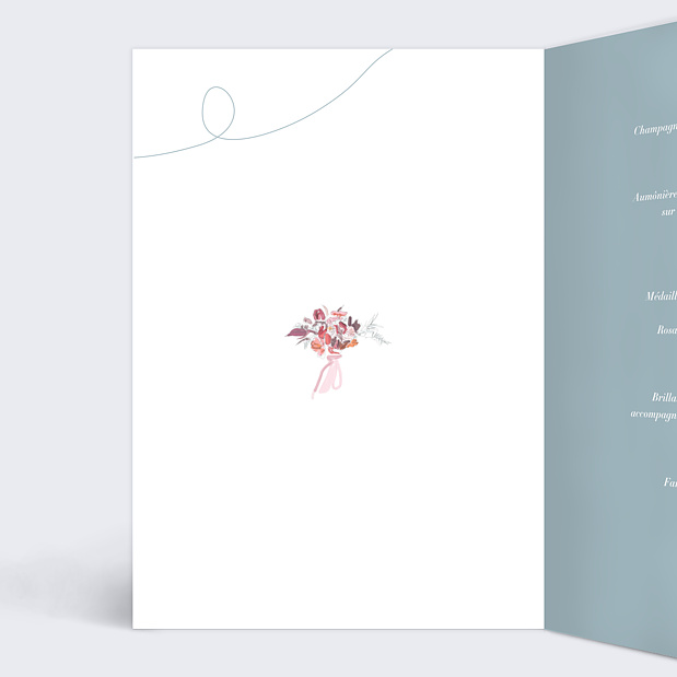 Menu Mariage Jolies Illustrations Intérieur Gauche