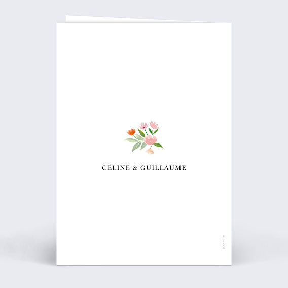 Menu mariage Couronne Champêtre Aquarelle Verso