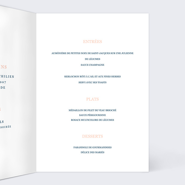Menu Mariage Caractère Intérieur Droit