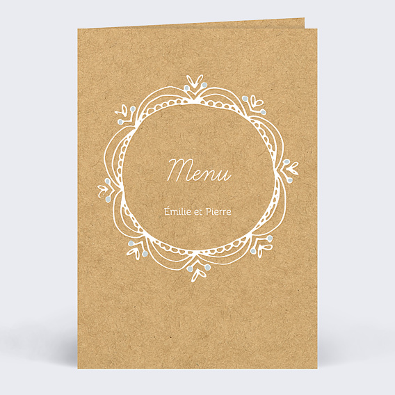 Menu mariage Timeline Dentelle