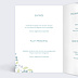 Menu mariage Petites fleurs bleues Intérieur Gauche