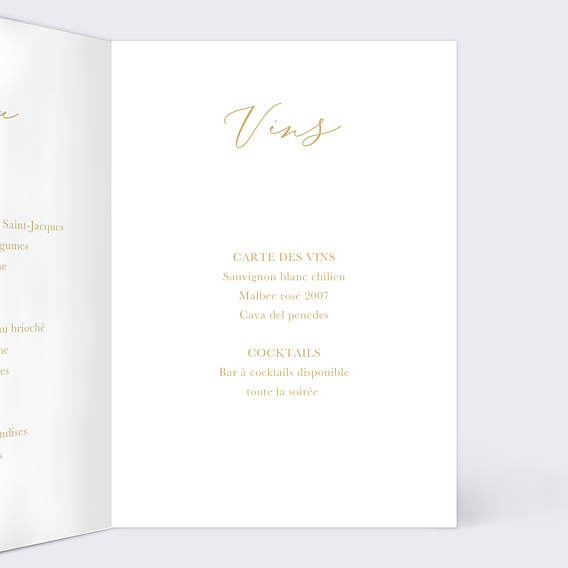 Menu mariage Joli Oui Intérieur Droit