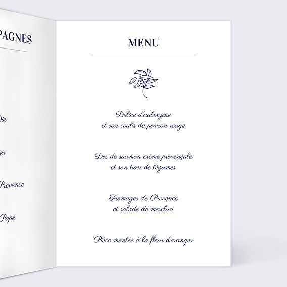 Menu mariage Jolie Lavande Intérieur Droit