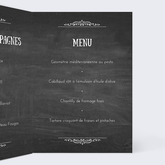 Menu mariage Polaroïd Intérieur Droit