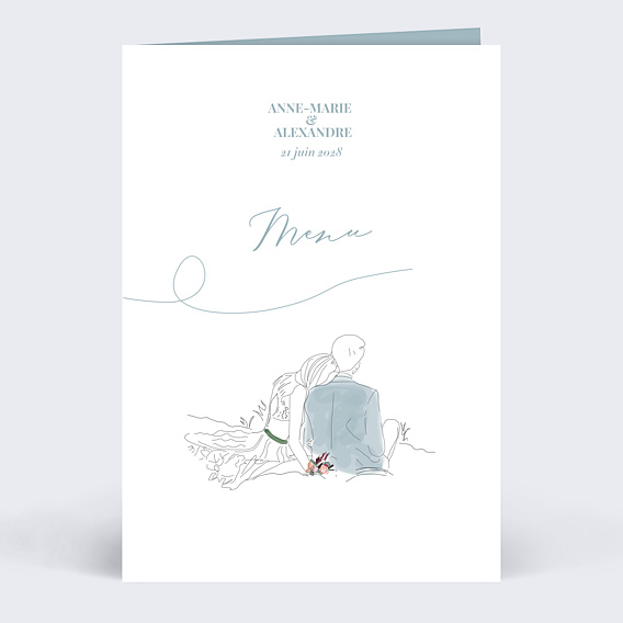 Menu Mariage Jolies Illustrations