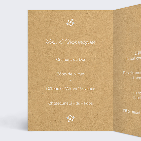 Menu Mariage Timeline Dentelle