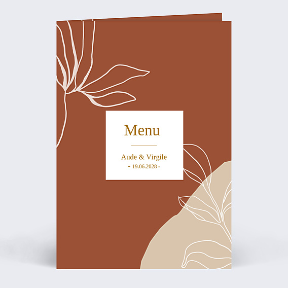 Menu mariage Boho