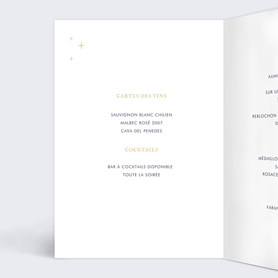 Menu mariage Notre Constellation Intérieur Gauche