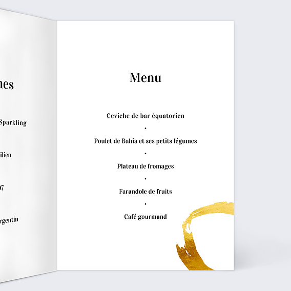 Menu mariage Alliance Intérieur Droit