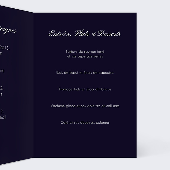 Menu Mariage Flowers