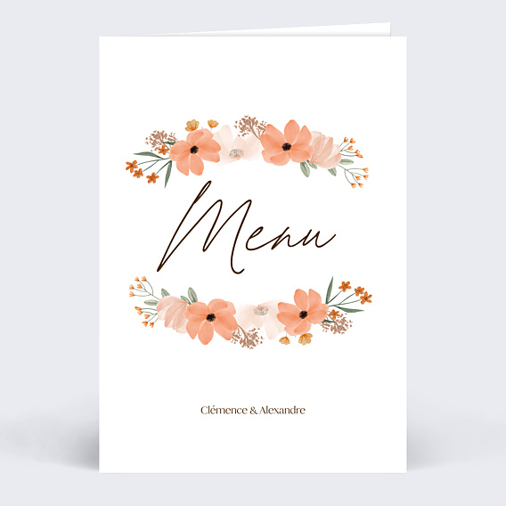 Menu Mariage Flowers of fall