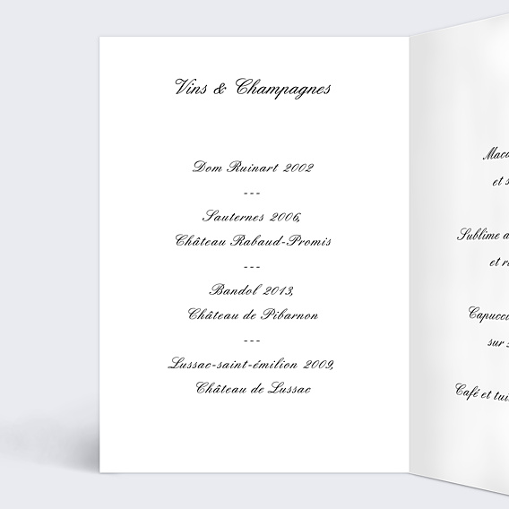 Menu Mariage Menu de Mariage Classique Multiphotos