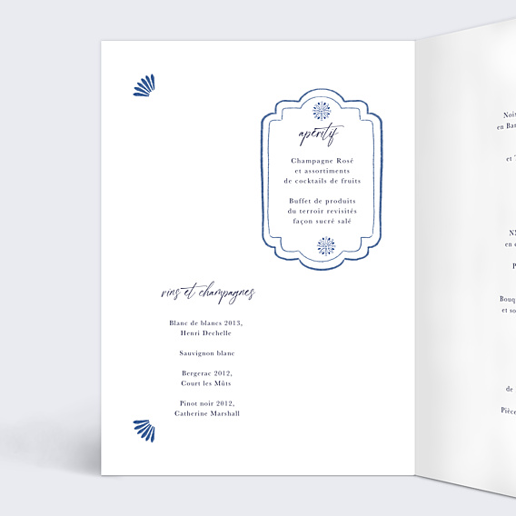 Menu Mariage Azulejos