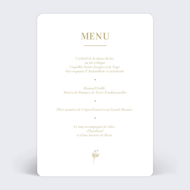 Menu Mariage Amande Douce Verso