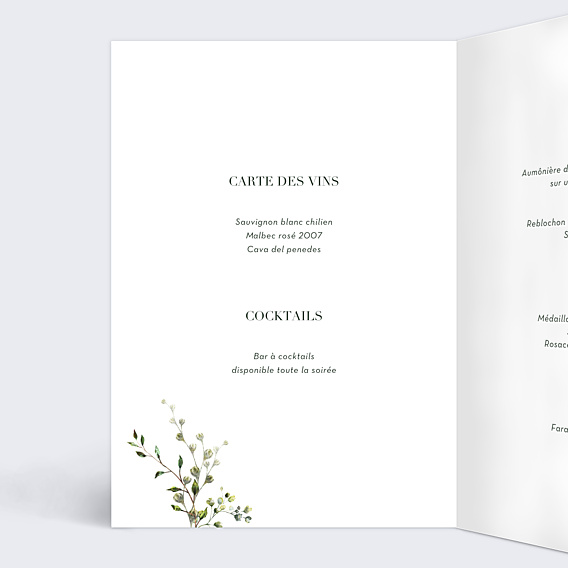 Menu Mariage Herbarium