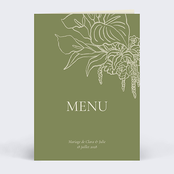 Menu mariage Bloom floral
