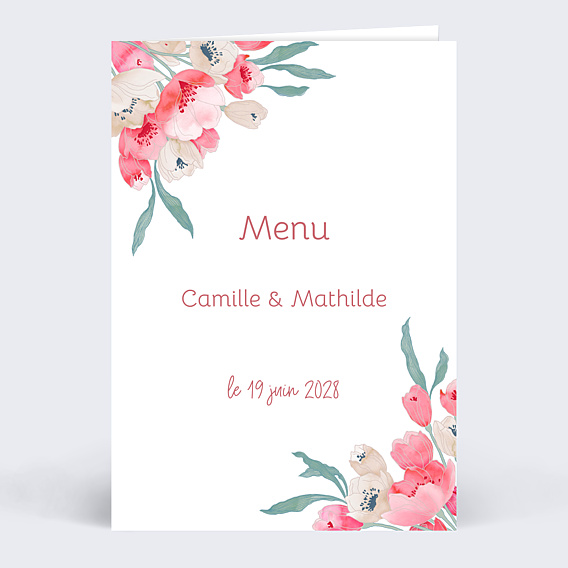 Menu mariage Bohème Chic