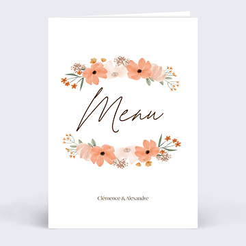 Menu Mariage Flowers of fall