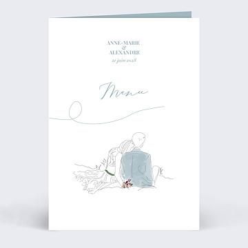 Menu Mariage Jolies Illustrations